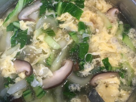 チンゲンサイと椎茸のとろとろ卵スープ